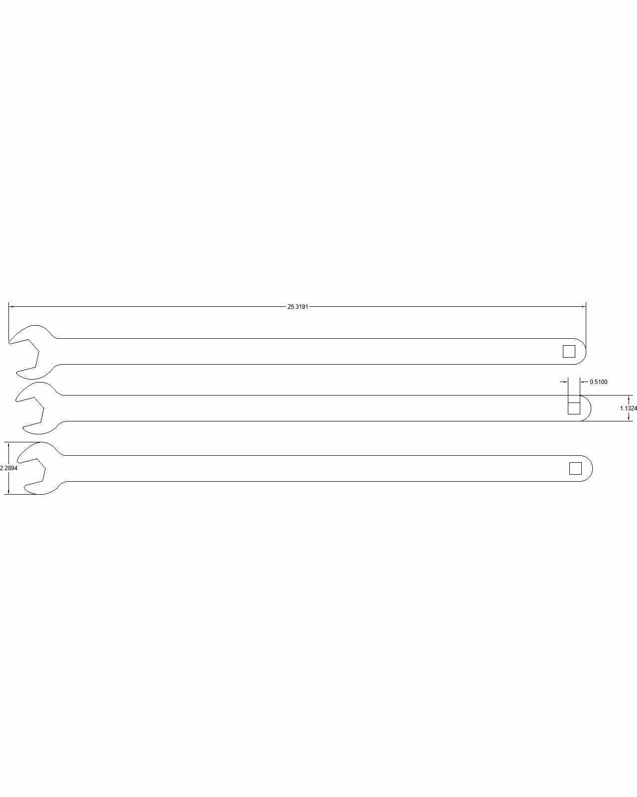 Wagner 3 wrench set with 1', 1-1/8", and 1-1/4"