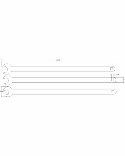 Wagner 3 wrench set with 1', 1-1/8